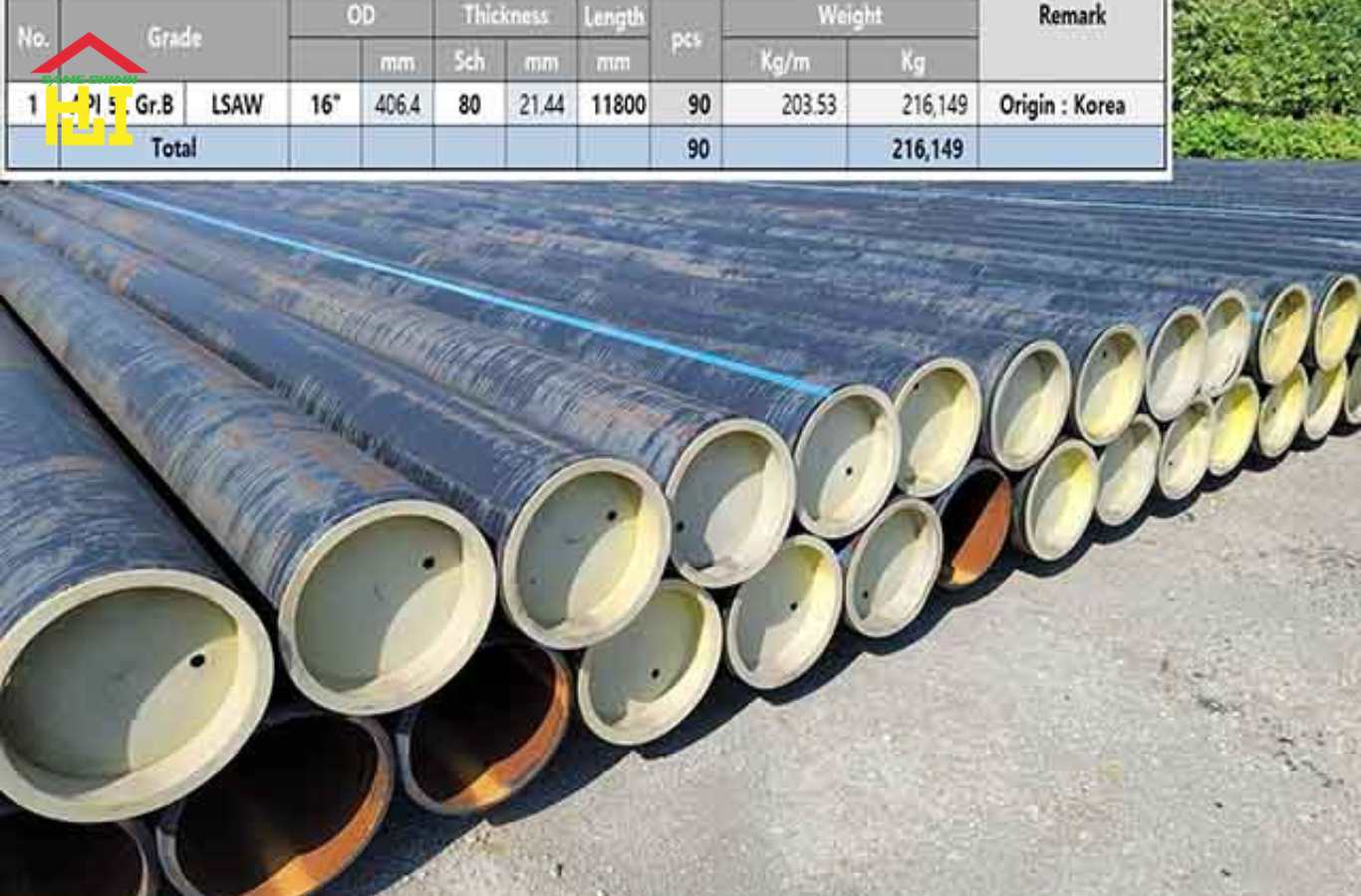 Thông số kỹ thuật thép ống đúc phi 406 