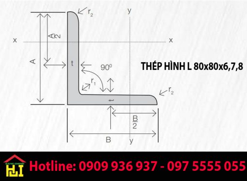 Thép Hình L 80x80x6,7,8