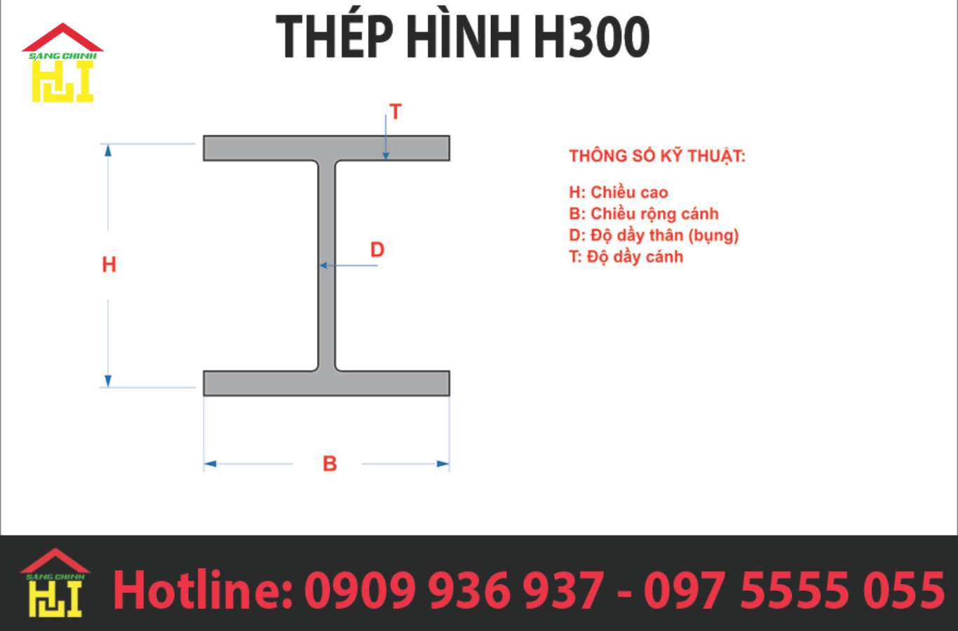 Quy cách thép hình H300