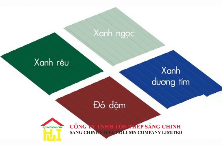 Bảng màu Tôn 3 Lớp, Tôn Cách Nhiệt, Tôn Chống Nóng (Tôn Xốp Tôn) – 5 Sóng