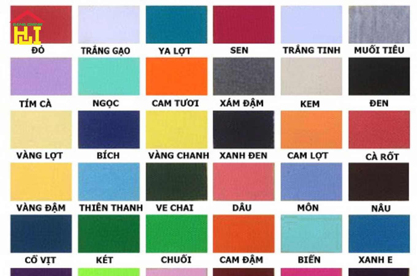 Bảng màu tôn lạnh