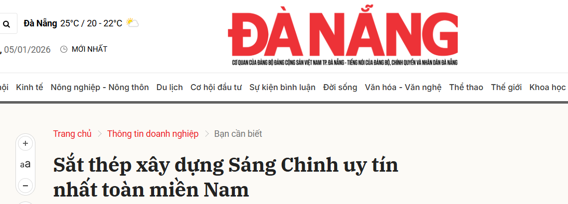 Sắt thép xây dựng Sáng Chinh uy tín nhất toàn miền Nam